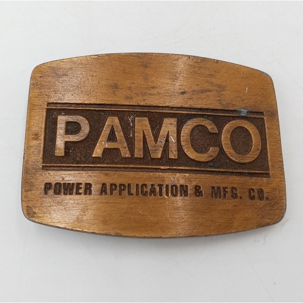 Pam Co Belt Buckle PAMCO Vintage Promo Advertising Power Application Manufacturi